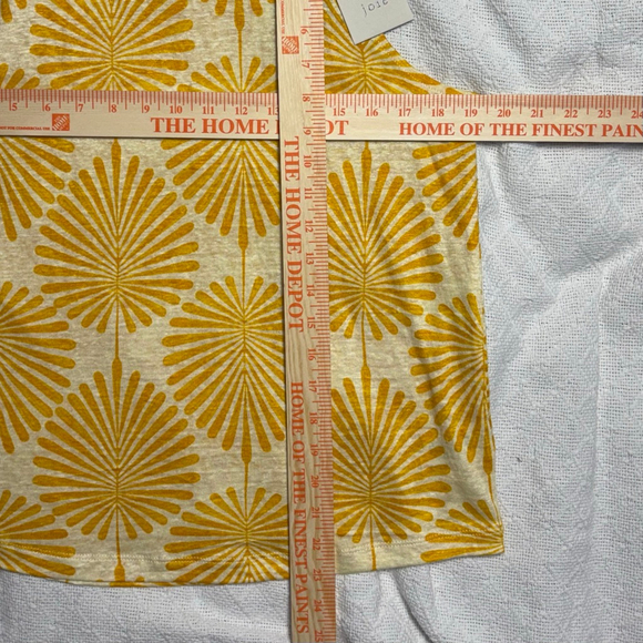 NWT Joie Yellow and Cream 100% Linen High Neck Tanktop Size Large Tropical Sun - Picture 3 of 6